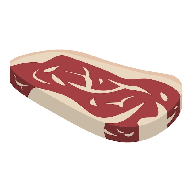 Icono de filete crudo Isométrico de icono de vector de filete crudo para diseño web aislado sobre fondo blanco