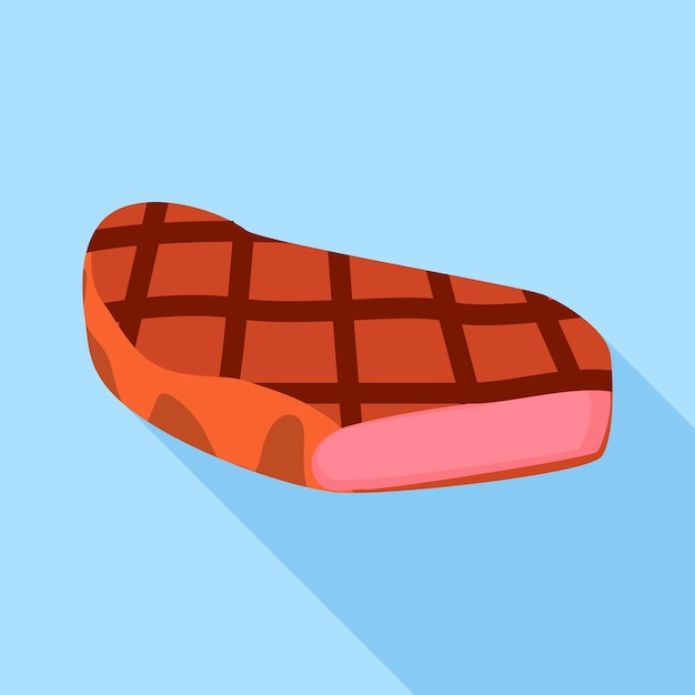 Icono de filete a la parrilla Ilustración plana del icono de vector de filete a la parrilla para diseño web