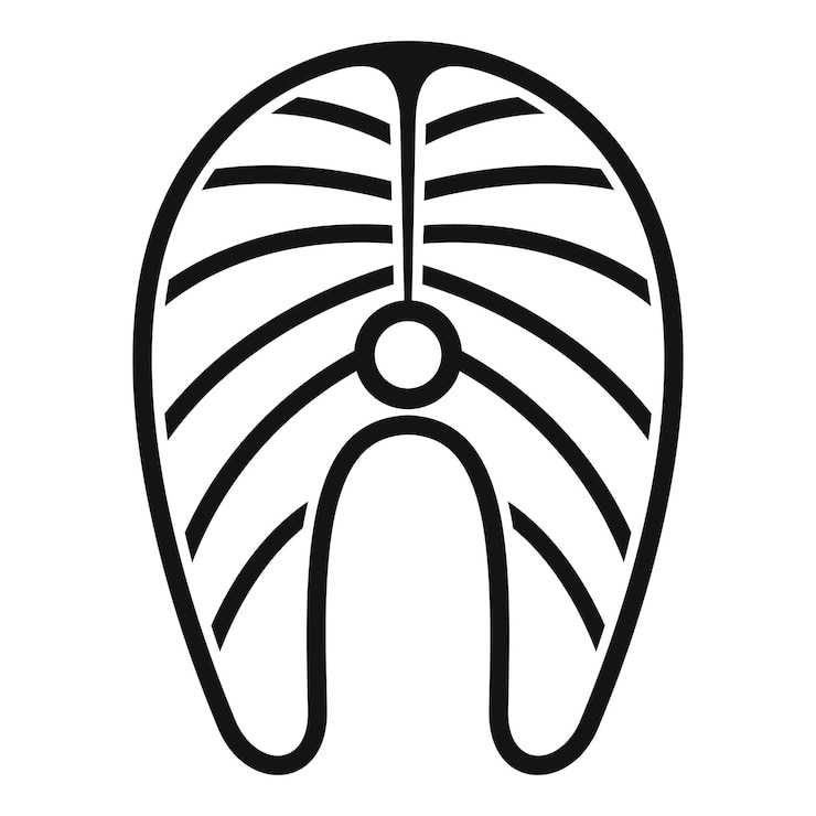 Vector icono de filete de pescado que muestra la cocción y la nutrición