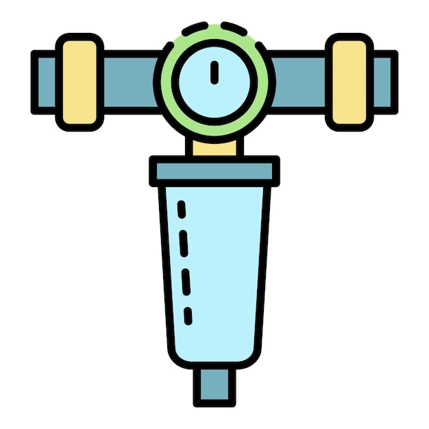 Icono del filtro de agua de la casa Contorno del icono del vector del filtro de agua de la casa color plano aislado