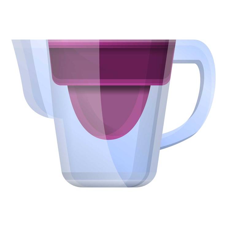 Vector icono de filtro de agua de jarra de vidrio icono vectorial de filtro de jarro de vidrio para diseño web aislado sobre fondo blanco