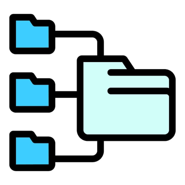 Icono de filtro de carpeta Contorno Icono vectorial de filtro de Carpeta para diseño web aislado en fondo blanco de color plano