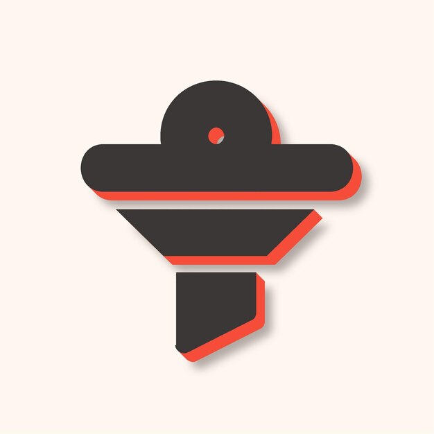 Icono de filtro de embudo moderno versátil en marrón y naranja con fondo elegante