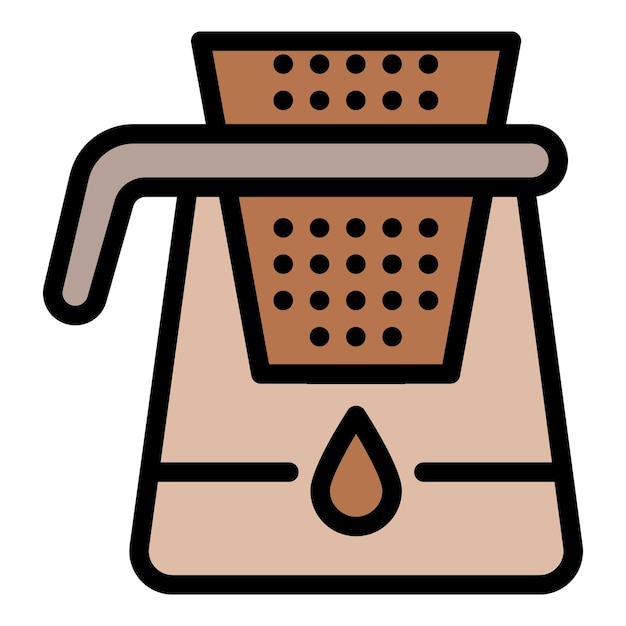 Icono de filtro de máquina de café vector de contorno Barra de bebidas Espresso por goteo