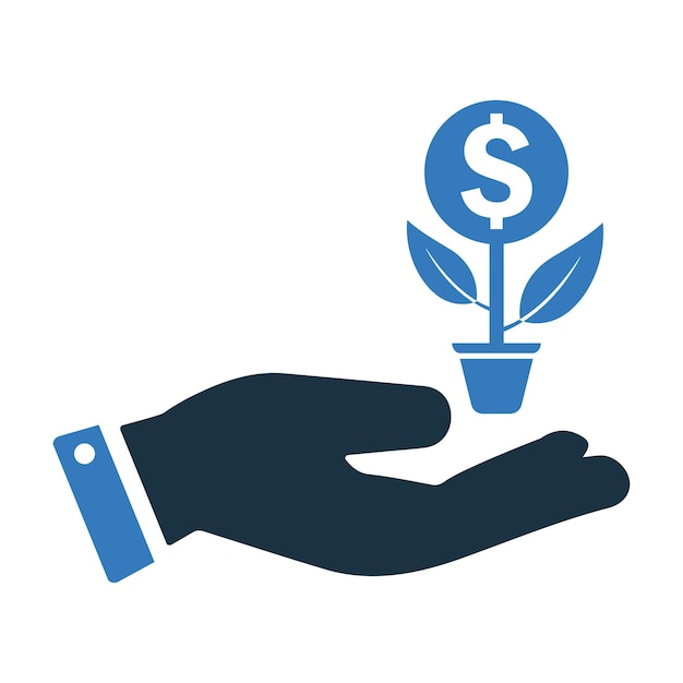 Icono de financiación de negocios de crecimiento de inversiones Diseño sencillo