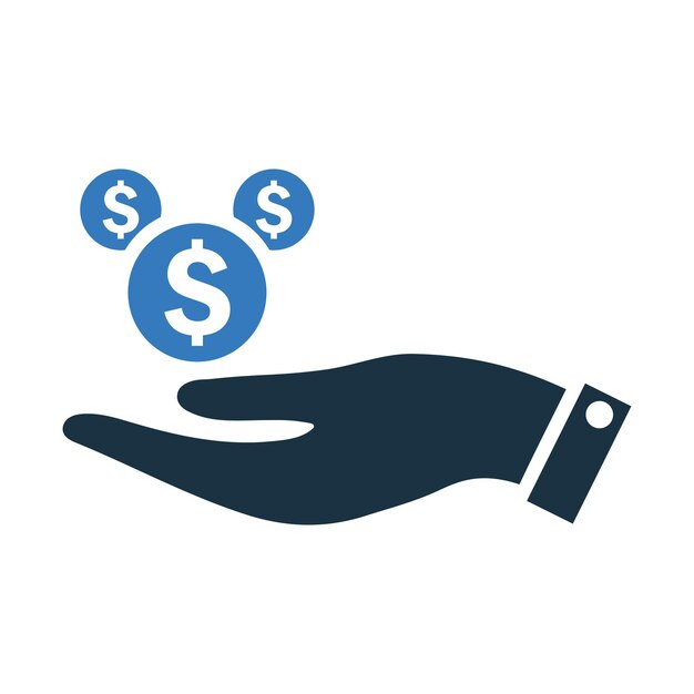 Ícono de financiación de pagos en dólares Diseño vectorial sencillo