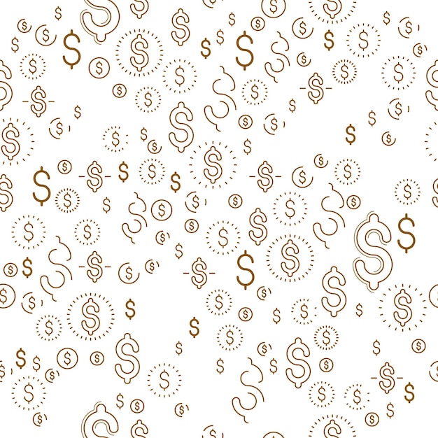 El icono financiero establece un fondo transparente, telón de fondo para el sitio web financiero o anuncios e información de temas económicos, signos de dinero en dólares, fondos de pantalla de vectores o fondo del sitio web.