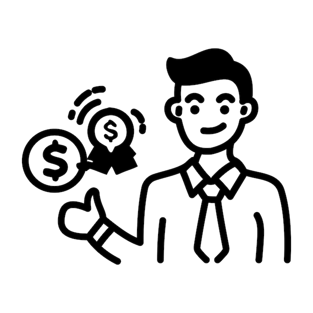 Icono de finanzas en estilo dibujado a mano