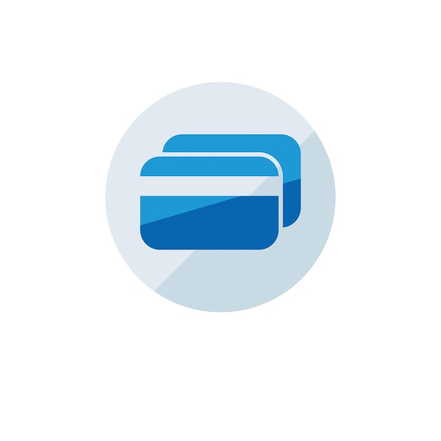 Icono de finanzas. Ilustración vectorial aislada sobre fondo blanco. símbolo de la tarjeta de crédito.
