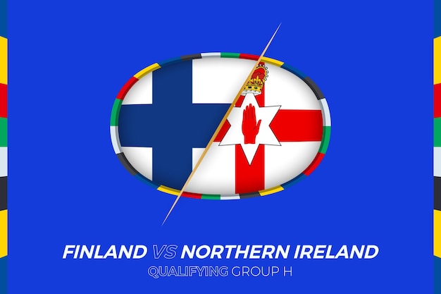 Icono de Finlandia vs Irlanda del Norte para el grupo H de clasificación del torneo de fútbol europeo