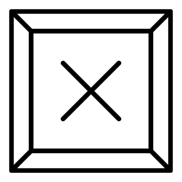 Icono de firewall cruzado Icono de vector de firewall cruzado de esquema para diseño web aislado sobre fondo blanco