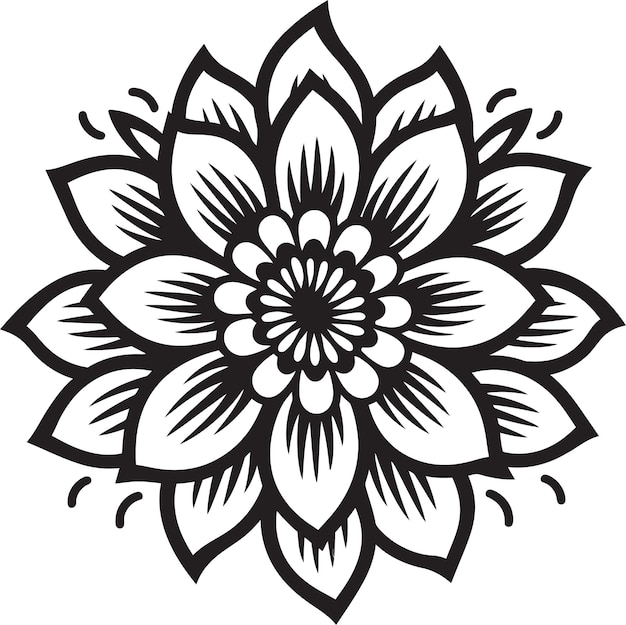 Vector Ícono de firma floral minimalista impresión de pétalos elegantes vector monocromático