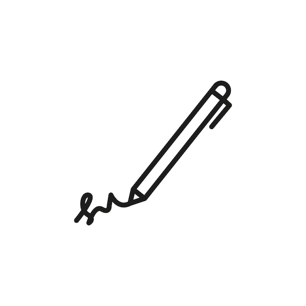 Ícono de firma Marca de símbolo en estilo esquema