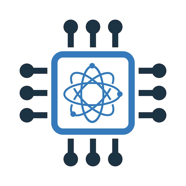 Icono de física de computación atómica Diseño vectorial editable sencillo aislado sobre un fondo blanco 38