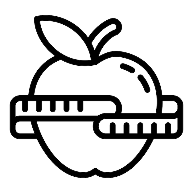 Icono de fitness de aplicaciones Esquema de icono de vector de fitness de aplicaciones para diseño web aislado sobre fondo blanco