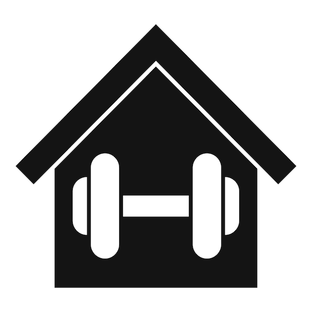 El icono de fitness de la casa es la silueta de la casa del gimnasio.
