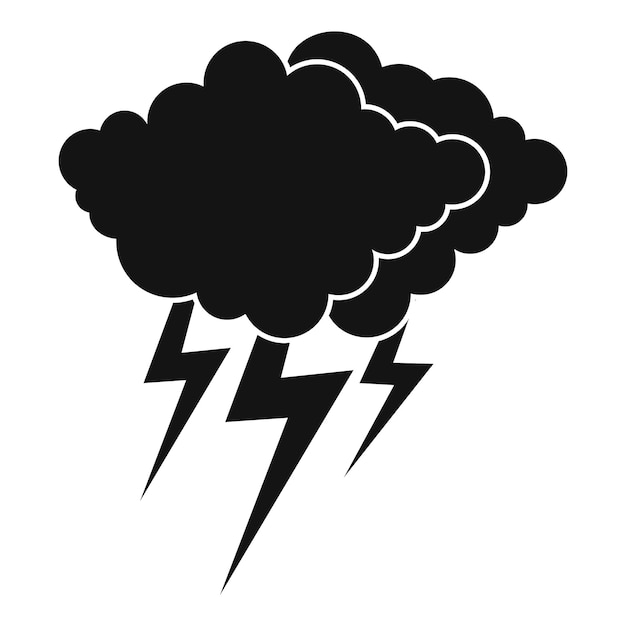 Icono de flash de trueno en la nube Ilustración simple del icono de vector de flash de trueno en la nube para web