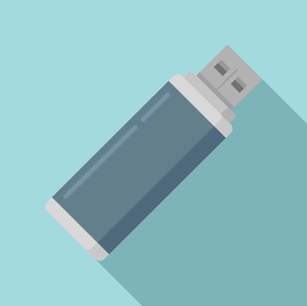 Icono de flash USB de almacenamiento Ilustración plana del icono de vector de flash USB de almacenamiento para diseño web