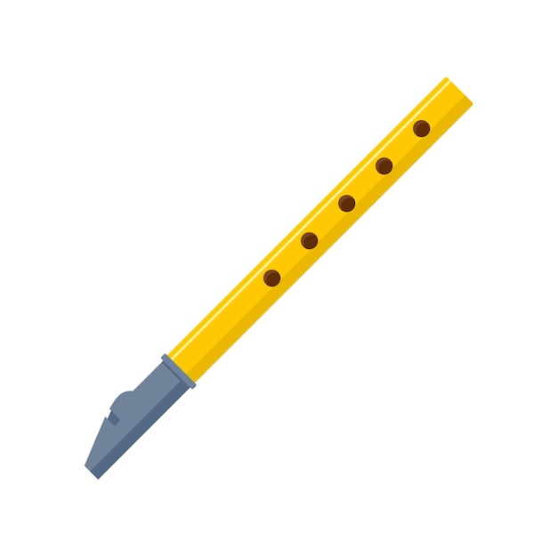 Vector icono de flauta clásica ilustración plana del icono vectorial de flauta clásico para el diseño web
