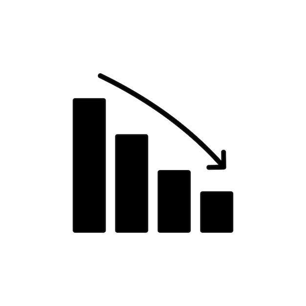 Icono de flecha hacia abajo del gráfico