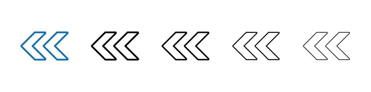 Vector el icono de la flecha anterior es el logotipo del vector de esquema para la aplicación web