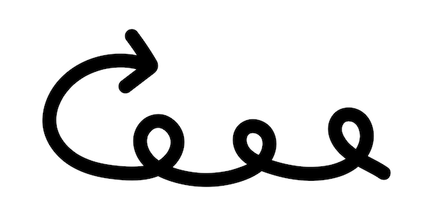 Icono de flecha apuntando dibujado a mano por el vector Icon de flecha del doodle