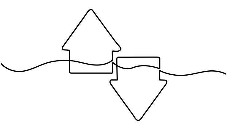 Vector icono de flecha continua una línea de dibujo ilustración de flecha símbolo icono de línea continua