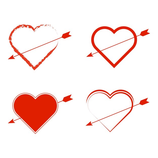 con el icono de la flecha corazón símbolo de amor elemento de diseño del día de San Valentín