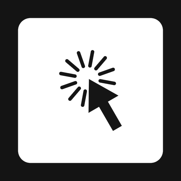 Icono de flecha del cursor en estilo simple aislado en fondo blanco Símbolo de computadora e internet