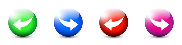 Icono de flecha doblada Símbolos de flecha curva coloridos Ilustración de vector plano