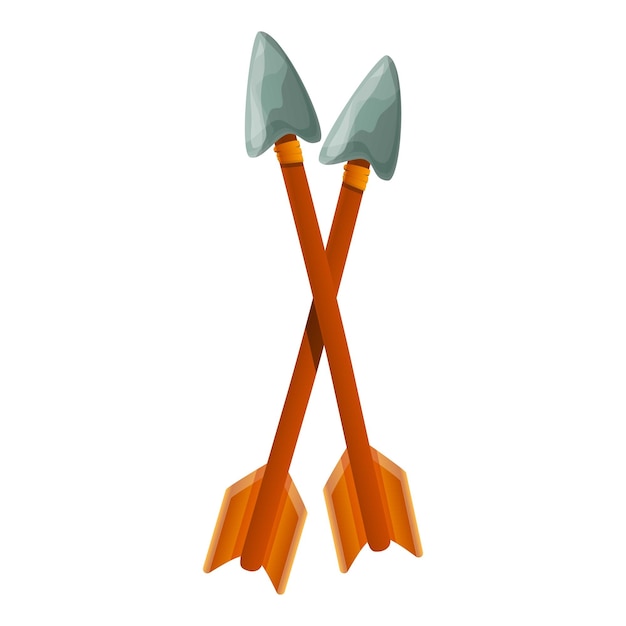 Icono de flecha de la Edad de Piedra Icono vectorial de fleca de la Edada de Piedra para el diseño web aislado en fondo blanco