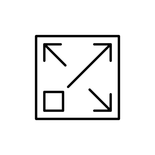 Icono de flecha de expansión ideal para conceptos de crecimiento y ampliación