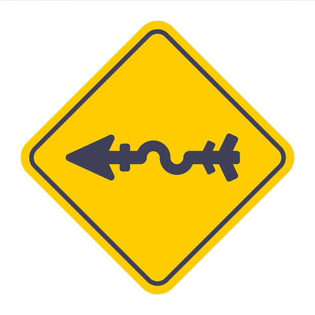 icono de flecha flecha curva de un icono de arco en un fondo amarillo