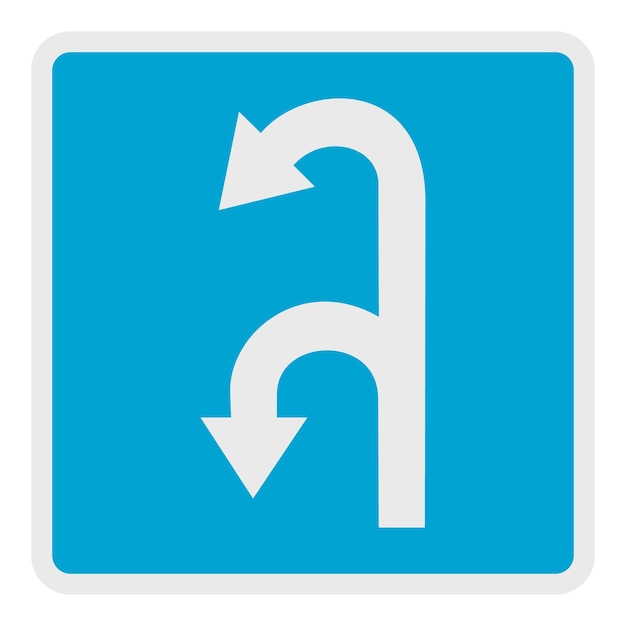 Icono de flecha de giro a la izquierda Ilustración plana del icono de vector de flecha de giro a la izquierda para web