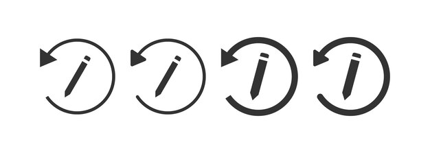 Icono de flecha de historial de edición Diseño de ilustración vectorial