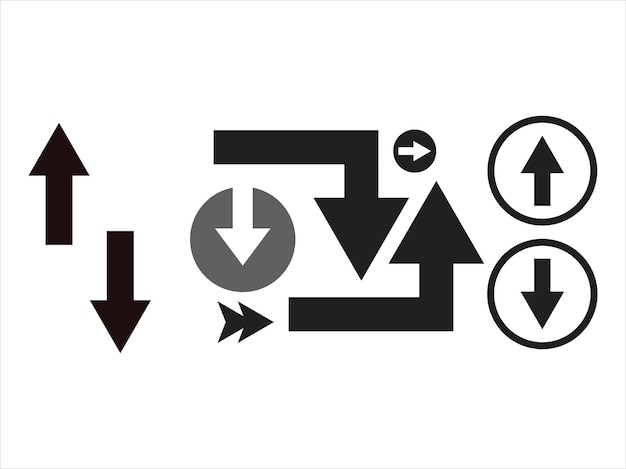 Icono de flecha en ilustración vectorial de estilo plano recto básico