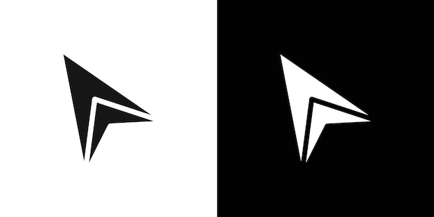 Icono de flecha del navegador Conjunto de logotipos vectoriales de arte de línea negra