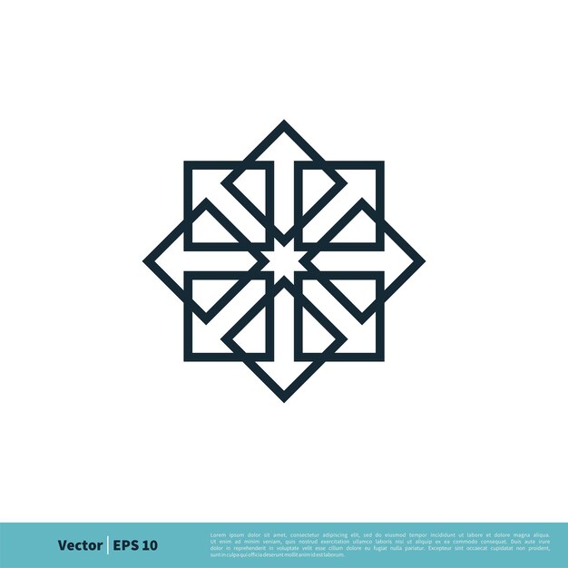 Icono de flecha ornamental Vector Logo Plantilla Ilustración Diseño Vector EPS 10