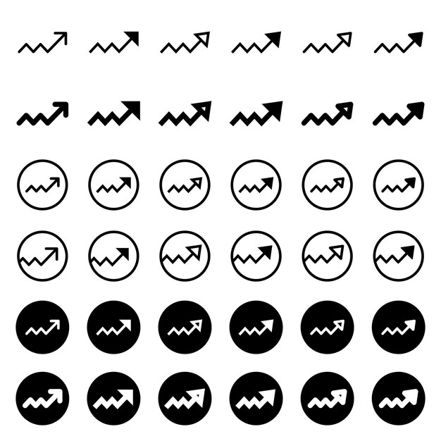 Icono de flecha relacionado con el gráfico y el gráfico