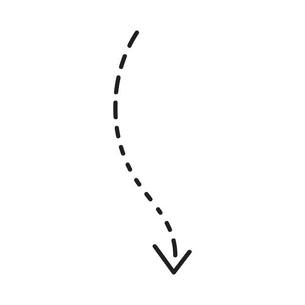 Icono de flecha vector dibujado a mano Flecha bosquejo hecho a mano garabato deslizar hacia arriba signo de símbolo aislado sobre fondo blanco Imagen de ilustración de diseño de vector de logotipo simple