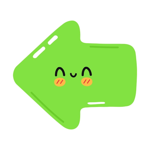 Icono de flecha verde divertido lindo