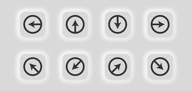 Icono de flechas de colección Vector de botón de aplicación de símbolo de ilustración de navegación de control