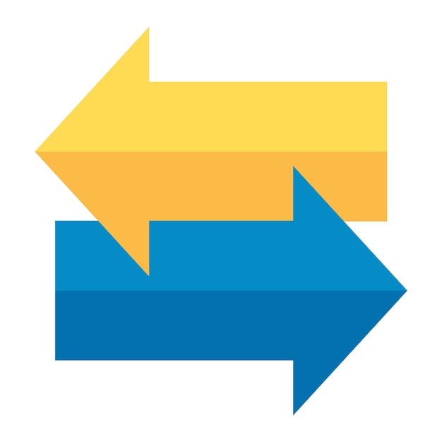 Icono de flechas en estilo de color plano