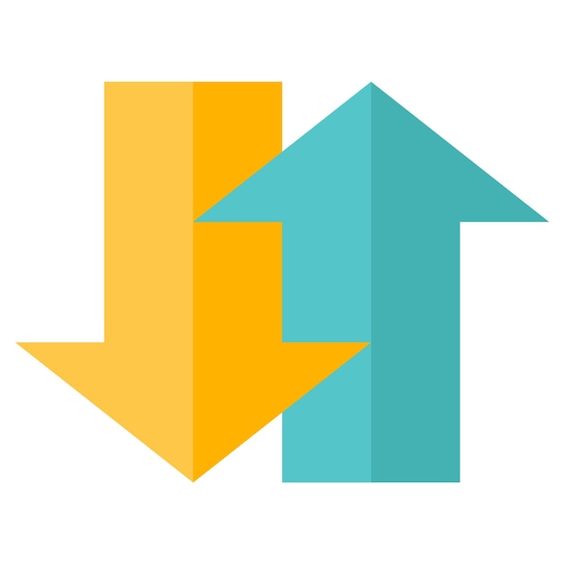 Icono de flechas en estilo de color plano