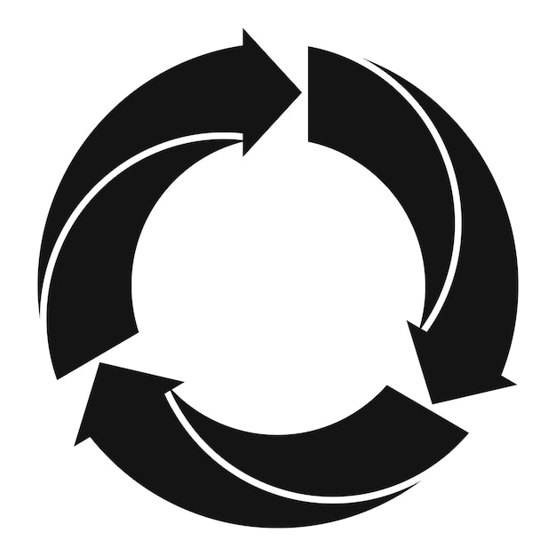 Icono de flechas de reciclaje Ilustración simple del icono de vector de flechas de reciclaje para diseño web aislado sobre fondo blanco