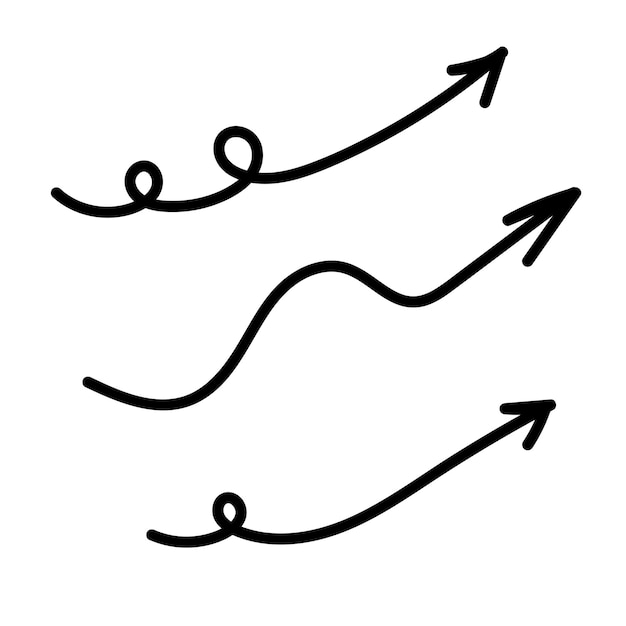 Ícono de flechas sobre fondo blanco Ilustración vectorial de estilo de línea