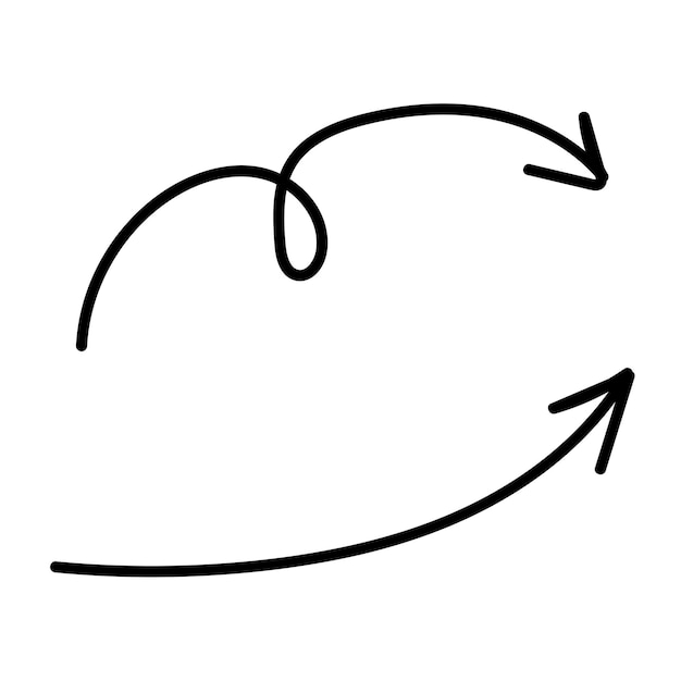 Ícono de flechas sobre línea de fondo blanco e ilustración vectorial de estilo de relleno
