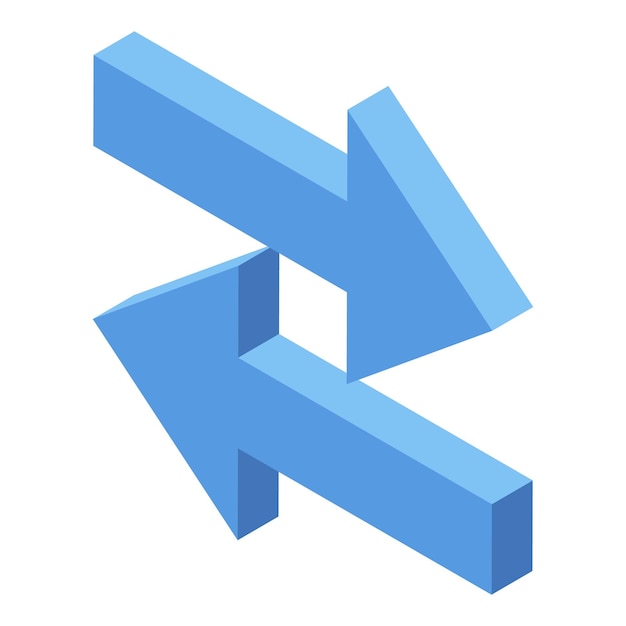Icono de flechas de transferencia Isométrica de icono de vector de flechas de transferencia para diseño web aislado sobre fondo blanco