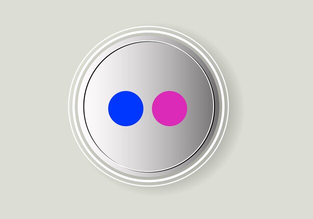 Icono de Flickr impreso en papel Flickr es un servicio de redes sociales en línea