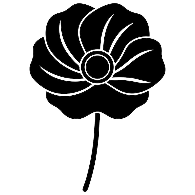un icono de flor de amapola con un delicado pétalo ondulado